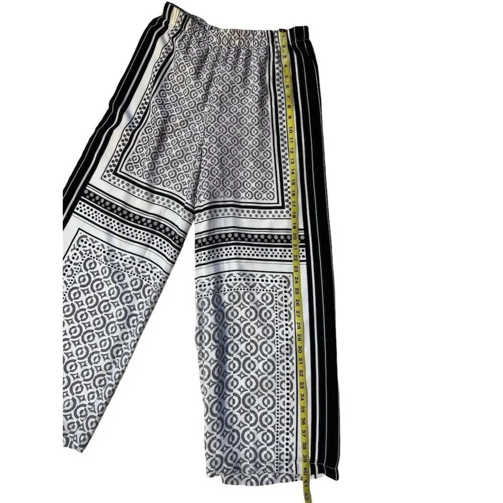 Black Label by Chico's Petite Palazzo Pants Geometric Print Size 0